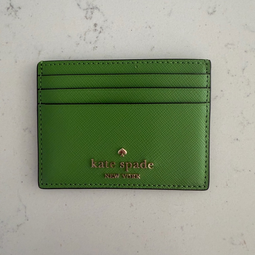 Madison Green Saffiano Leather Card Holder